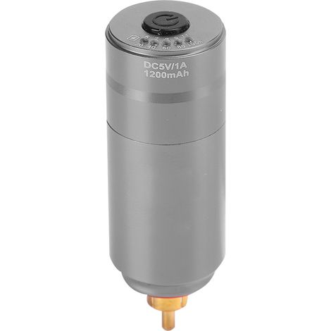 Alimentation pour machine à tatouer sans fil, moteur de stylo à tatouer, prise RCA, 1200 mAh, grise (1/5)