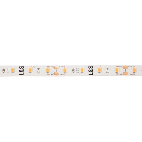 L&S LED-Band HE 80LEDs/m (2835), 4000K, 4 LEDs/50mm, 24DC, 2,8W/m, 8mmx5m, 2x Anschlussltg. 2000mm, white PCB, IP20 (1/2)