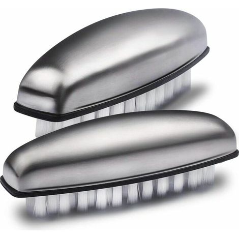 2x Hand Wash Brush Stainless Steel Nail Brush Remove Odor DIY Hand Washing Bathroom Kitchen Cleaning (1/5)