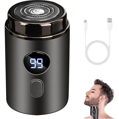 Mini Electric Shaver, Mini Rasoir Electrique Portable, USB Rechargeable Shaver, Rasoir électrique homme, Rasoir Lavable pour Voiture, Voyage, Maison, Utilisation Humide et Sèche (1/5)