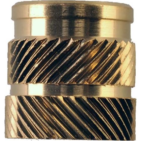 Insert fileté, M6, en Laiton, fixation Ø 8mm, L 12.7mm ( Prix pour Sachet de 100 ) (1/3)