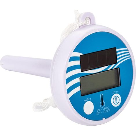 Thermomètre flottant pour piscine, thermomètre numérique solaire avec cordon pour eau. (1/4)