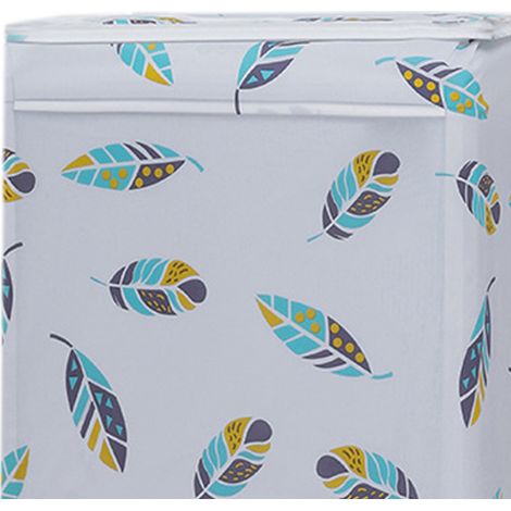 Housse anti-poussière motif cartoon étanche résistante aux UV protection saleté couvre-machine renforcée pour lave-linge frontal 10kg feuilles 65 x 75 x 85