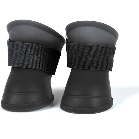Bottes pour animaux de compagnie, bottes de pluie antidérapantes en silicone, bottines imperméables et réglables pour chiens, idéales par temps de pluie et de neige. (1/5)