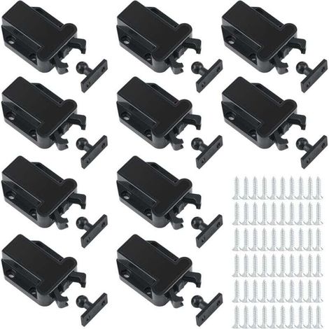 10 Pièces Loqueteaux de Meuble, Push to Open Fermeture, Loquets à Dégagement Tactile pour Armoire et Tiroir (1/4)