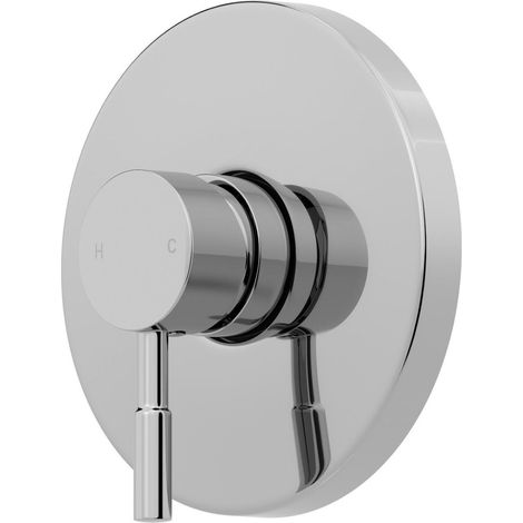 Modern Shower Mixer Valve Only Brass Round Concealed Chrome Single Stick Lever (1/3)