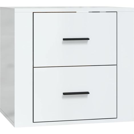 Maison Exclusive - Wand-Nachttisch Hochglanz-Weiß 50x36x47 cm (1/5)