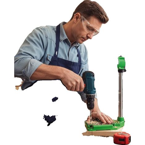 Bohrständer, Gusseisenfuß, verstellbarer Spanndurchmesser von 38 bis 43 mm, Arbeitshub bis zu 6 cm, Gesamtmaße 6,3 x 8,66 x 15,75 Zoll, CE-zertifiziert (1/5)