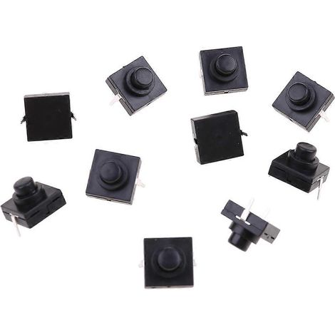 10 boutons d'interrupteur de lampe torche, 1A 30V, 2 broches, CB-1212-112D, pied médian ultra-mince. (1/5)