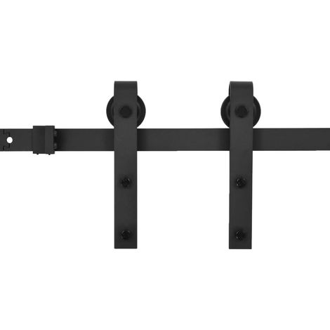 Kit de herrajes para puertas correderas SKIEN acero negro 200cm vidaXL