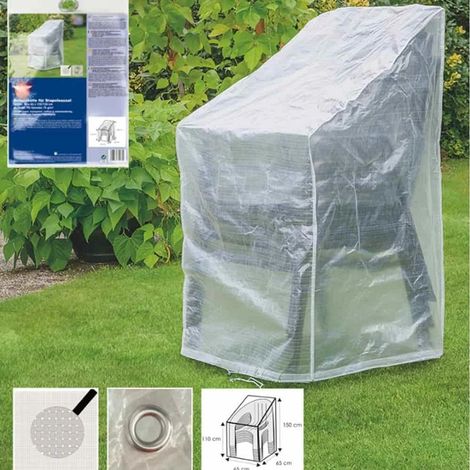 Housse de Protection 65x65x120/80 - Chaise de Jardin Réglable Transparente (1/2)