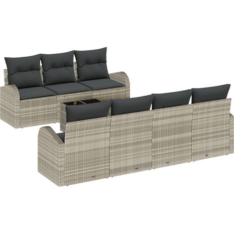 Garden Sofa Set 8 pcs 7-Seater Light Grey and Dark Grey vidaXL (1/5)