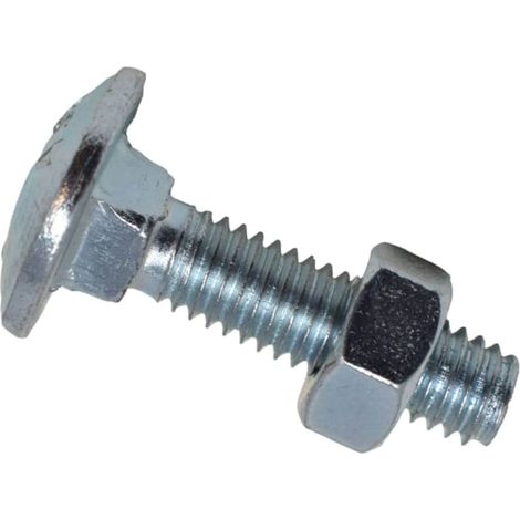METALMATE Cup Square Hex Bolt & Nut Zp M6 x 25mm Box 50