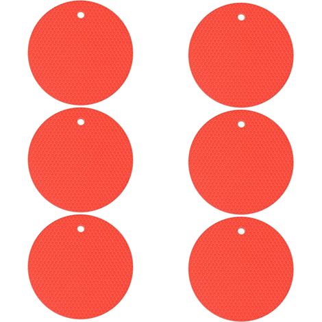 Dessous de verre en silicone – antidérapants, antiadhésifs, restent en place, plateau profond – protègent les meubles et les tables (Rouge) (1/5)