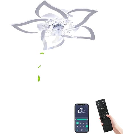 Ventilador de techo con luz, control por aplicación, 6 velocidades, BLANCO (1/2)