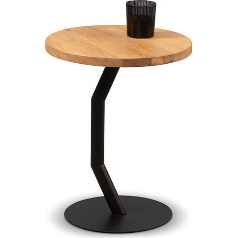 Table d'appoint, Bois, Marron, D=35cm, H=45cm (1/2)