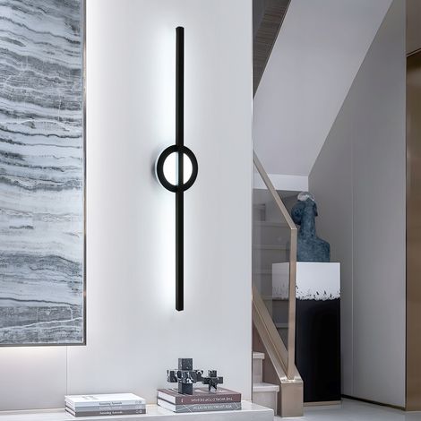 GOECO Applique da parete a LED per interni, lampada da parete bianca moderna lunga da 13 W, luce bianca fredda 6500 K, applique in alluminio per camera da letto, scale, corridoio, soggiorno, ufficio (1/5)