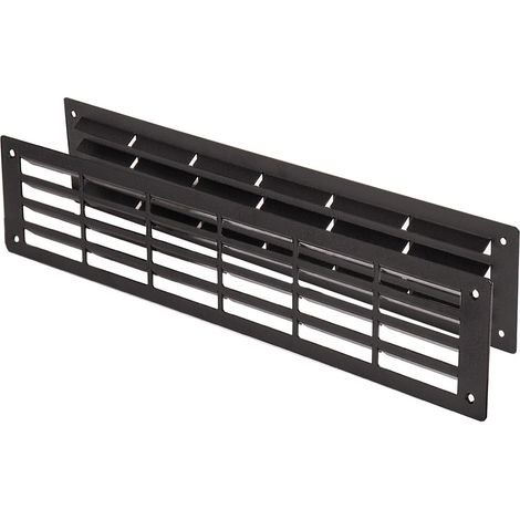 Aluminiumgitter Schwarz RAL9005 Türlüftung 1 Paar Lüftungsgitter 500mm x 100mm (1/5)