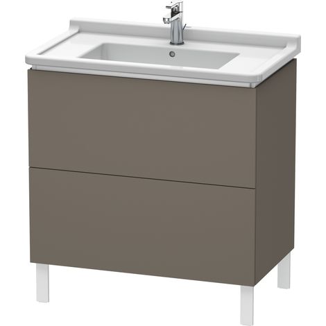 Duravit L-Cube Meuble sous-lavabo vertical, 2 tiroirs, 820mm, pour Starck 3, Coloris: Flanelle Vernis gris satiné mat soyeux - LC660909090 (1/4)
