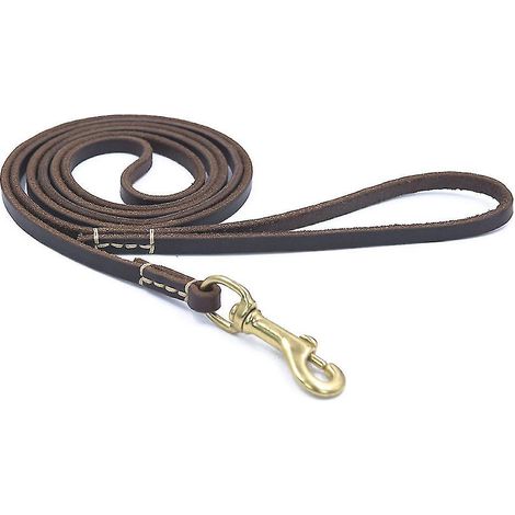 Braune Lederleine für Hundetraining oder Outdoor-Arbeit - ideal für Hunde aller Ausbildungsstufen - (1/5)