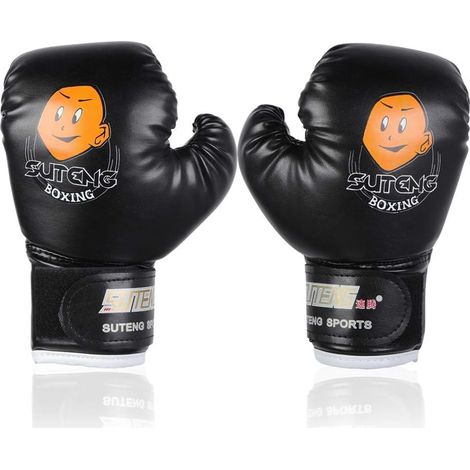 Gants De Boxe Enfants - Cuir Pu - Rembourrage Eva - Pour Entrainement Muay Thai Et Sac De Frappe - Taille 6 Oz - Par Paire (1/5)