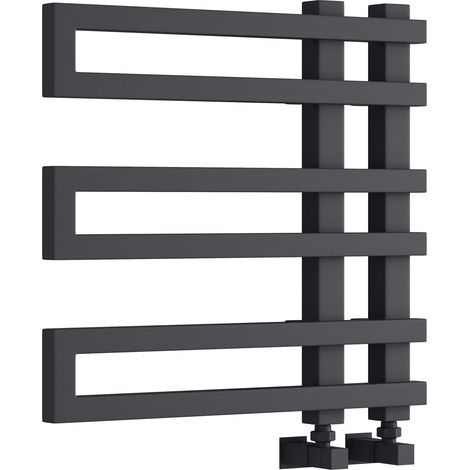 Reina Pietra Designer Heated Towel Rail 530mm H x 530mm W - Anthracite (1/3)