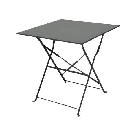 Mesa balcon plegable acero 60x60cm. cordelia gris