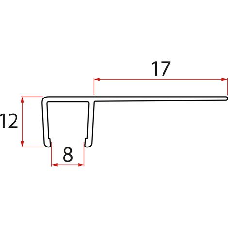 Jeu de joints verticaux pour verre 8/8mm, 2000mm (1/2)