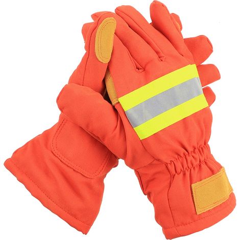Set aus 2 feuerfesten, hitzebeständigen, wasserdichten, atmungsaktiven und antistatischen Feuerwehrhandschuhen zum Schutz der Hände. (1/5)