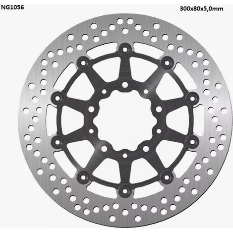 Disco de freno delantero NG para Kawasaki ER6 F/N, ZX 10R 04-15, ZX6R 05-18, KLE 650 VERSYS 07-22, Z 750 (300 x 80 x 5 mm) (5 x 10 mm) flotante