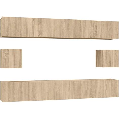 Maison Exclusive - 6-tlg. TV-Schrank-Set Sonoma-Eiche Holzwerksto (1/5)