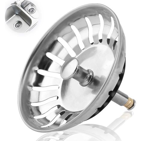 Universal Siebkörbchen Spüle 82mm, Verdickter Rostfreies Edelstahl Waschbeckenstöpsel Waschbeckensieb Siebkörbchen für Abflussstopfen, Spülbecken Stöpsel Zubehör für Küchenspüle Spülbecken Sieb (1/5)