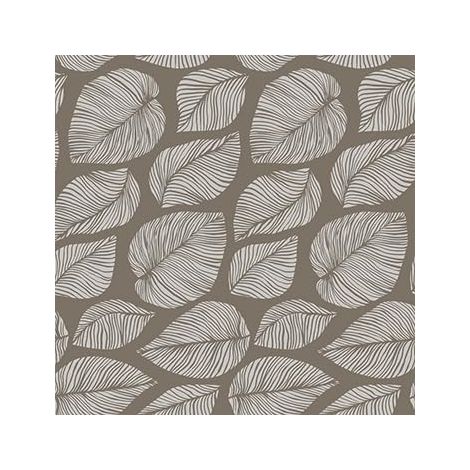Nappe en toile cirée PVC - Beige Hazel - 140 x 220 cm - Emballée pliée - Feuilles taupe - Nappe de jardin - Lavable (1/2)