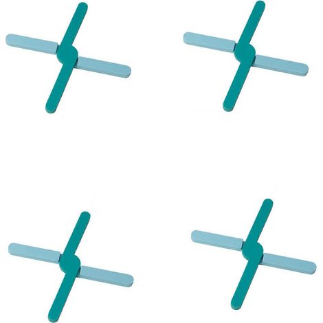 4 dessous de plat isolants en silicone pliables pour table, casseroles et autres ustensiles de cuisine. (1/5)