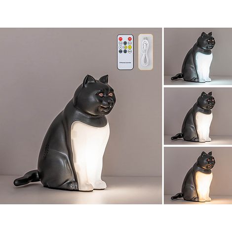 Veilleuse Chat - LED Rechargeable Par USB - Diffuseur Dhuiles Essentielles - Son Apaisant - Pour Chambre À Coucher - 1 Pièce (1/5)