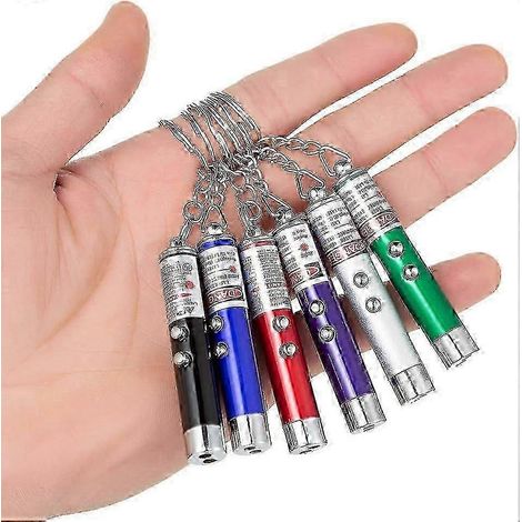 25-26 6 jouets pour chats, mini pointeur laser, porte-clés, lampe torche LED, jouet laser pour chien ou animal de compagnie (1/5)