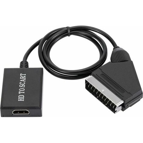 HDMI-zu-SCART-1080p-Konverter – SCART-Audio-Video-Adapter – NTSC/PAL-kompatibel – Plug & Play – Upscaling-Technologie
