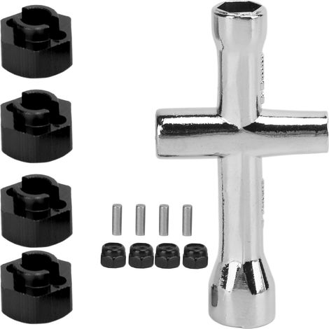Jeu de clés croisées SCX2424 RC 7mm en alliage d'aluminium, pièces d'entretien pour voiture AXIAL SCX24 1/24 noir (1/5)