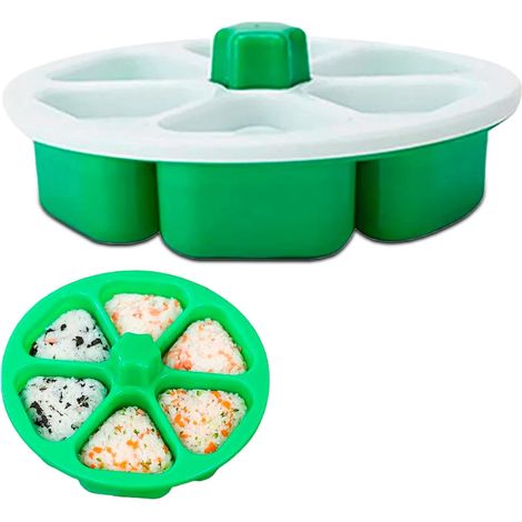 Stampo triangolare per onigiri 6 in 1, macchina per sushi di grande capacità, macchina per bento onigiri, stampo per onigiri per fiocchi di alghe, fogli di alghe e verdure fresche