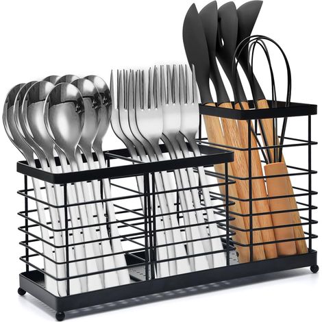 Porte-ustensiles de Cuisine 3 Compartiments Support Ustensiles Cuisine (1/5)
