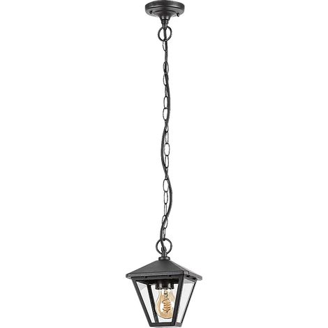 Lampada sospesa Paravento in alluminio nero E27 40W IP44 L: 16 cm Dimmabile