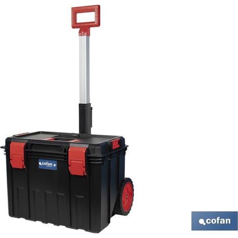 Cassetta portautensili per carichi pesanti con manico telescopico e ruote 530 x 355 x 390 mm (1/4)