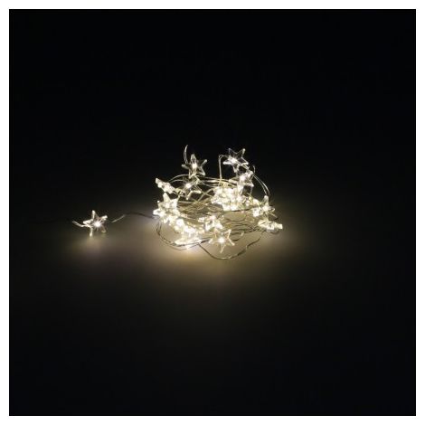 Luci di Natale Stelle 20 Led Colore Bianco Caldo IP44. Funzionamento a batteria (3 AA non incluse) (1/5)