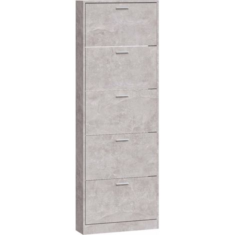 Maison Exclusive - Scarpiera Grigio Cemento 59x17x169 cm in Legno Multistrato (1/5)