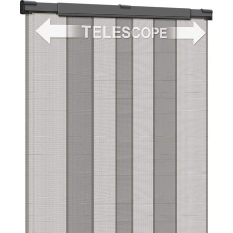 Schellenberg 50654 Rideau Moustiquaire Téléscopique für Türen mit 3 Lamellen, aus Glasfaser, ausziehbar, verstellbar, 130x250cm, Anthrazit (1/2)