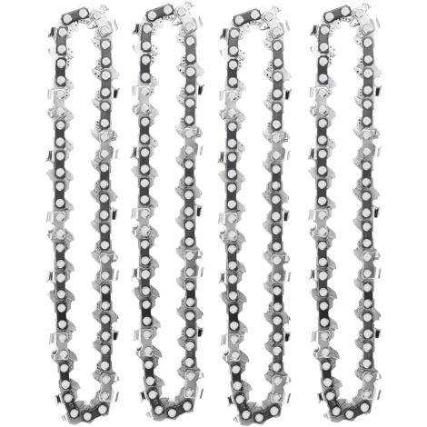 AGE Lot de 4 chaînes de tronçonneuse 4 pouces –28 maillons d'entraînement –Compatible mini tronçonneuses électriques sans fil –Haute qualité (1/5)