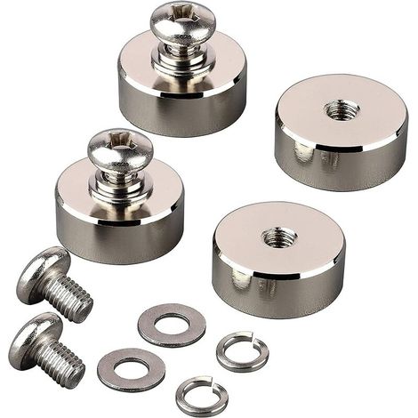 Lot de 4 aimants ronds en néodyme puissants de 40 kg avec filetage femelle M8, support magnétique amovible puissant pour l'éclairage, les outils, l'équipement avec boulon