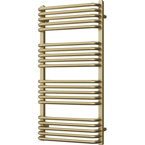 Crossmoor - Brushed Brass Towel Radiator - H1000mm x W500mm (1/3)