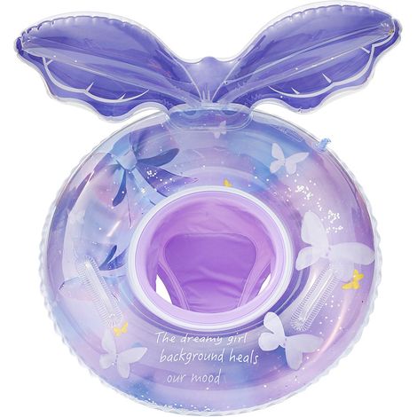 Cercle de flottaison pour bébé 0–3 ans – Siège gonflable avec dossier, nœud papillon pailleté et protection solaire, bouées axillaires sécurisées pour apprentissage natation – Jouet aquatique sans pom