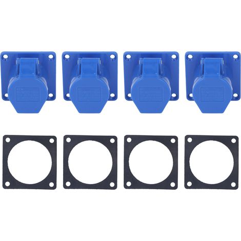 4 Kits de Prise Industrielle 3 Broches 16A IP44 Étanche Encastrée 220‑250V pour Alimentation (1/5)